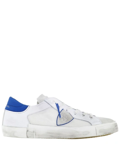 Shop Philippe Model Prsx Veau Raseau Sneakers In White