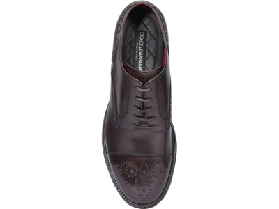 Shop Dolce & Gabbana Brogue Derby Shoes In Brown