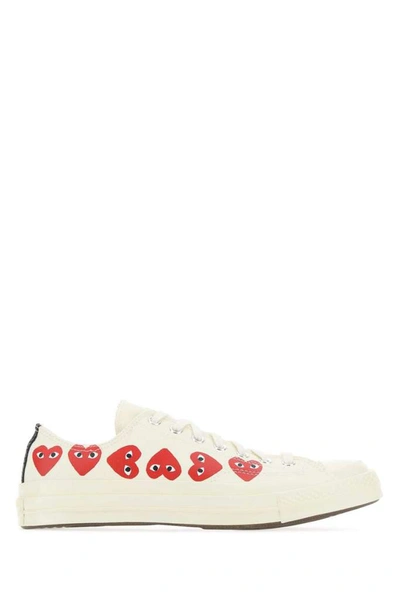 Shop Comme Des Garçons Play X Converse Chuck Taylor Heart 1970s Sneakers In White