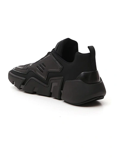 Shop Prada Techno Stretch Sneakers In Black