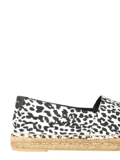 Shop Saint Laurent Embroidered Logo Leopard Print Espadrilles In Multi