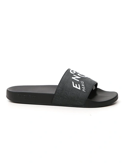 Shop Givenchy Refracted Logo Sandals In Black