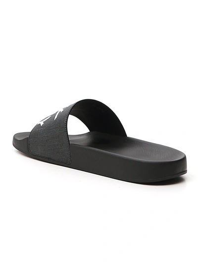 Shop Givenchy Refracted Logo Sandals In Black