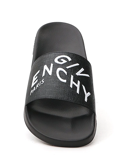 Shop Givenchy Refracted Logo Sandals In Black