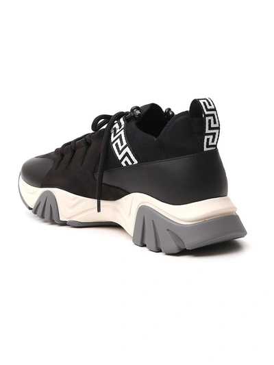 Shop Versace Squalo Sneakers In Black