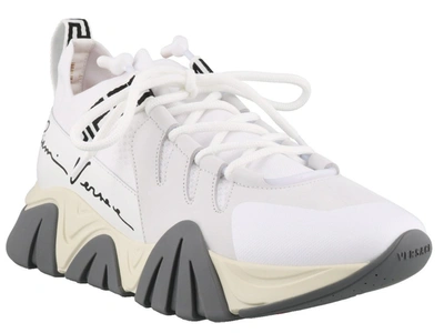 Shop Versace Squalo Sneakers In White