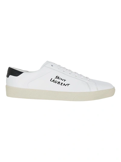 Shop Saint Laurent Court Classic Sl/06 Embroidered Sneakers In White