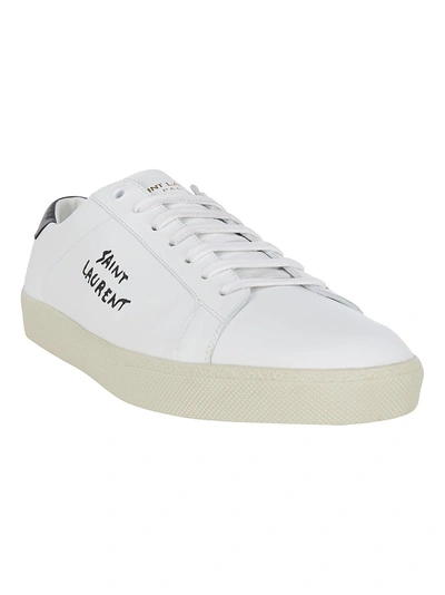 Shop Saint Laurent Court Classic Sl/06 Embroidered Sneakers In White