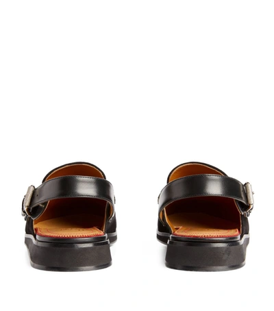 Shop Christian Louboutin Tricoto Leather Mules