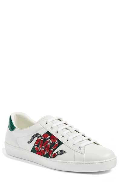 Shop Gucci New Acesneaker In Bianco Leather