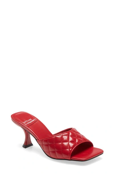 Shop Jeffrey Campbell Mr Big Slide Sandal In Red/ Red
