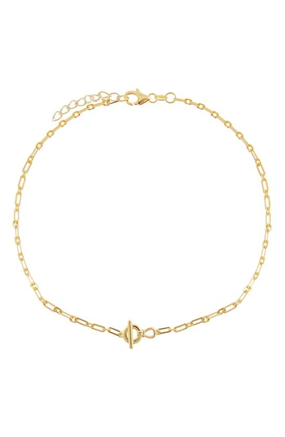 Shop Adinas Jewels Toggle Chain Link Anklet In Gold