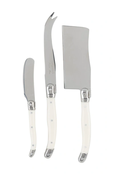 French Home Laguiole Set Of 3 Cheese Knives In Ivory