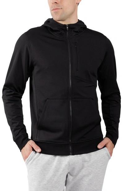 Shop 90 Degree By Reflex Polarflex Fleece Zip Front Hoodie In Black