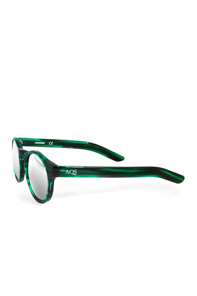 Shop Aqs Benni 49mm Green Acetate Sunglasses In Silver