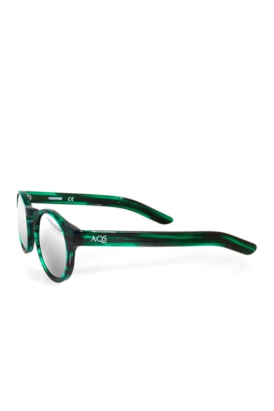 Aqs Benni 49mm Green Acetate Sunglasses In Silver