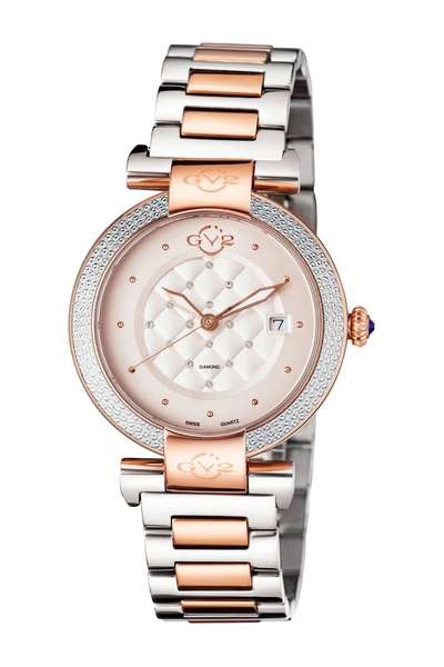 Shop Gevril Berletta Diamond Quartz Watch In Two Tone Ss Iprg