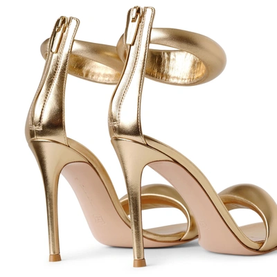 Shop Gianvito Rossi Bijoux 105 Gold Leather Sandals