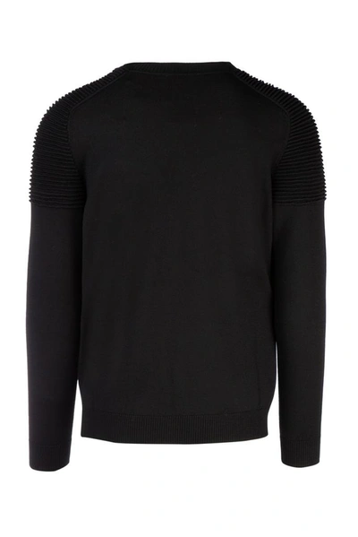 Shop Fendi Ff Logo Knitted Sweater In Black