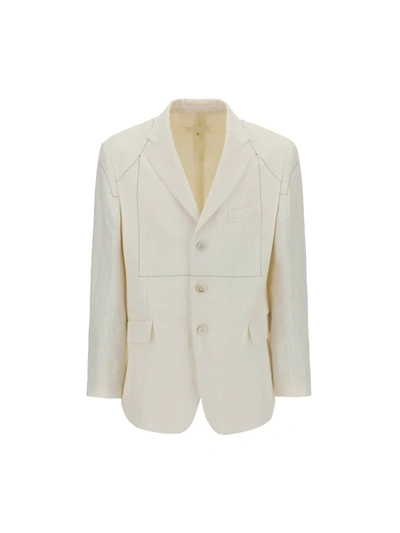 Shop Maison Margiela Single Breasted Blazer In White