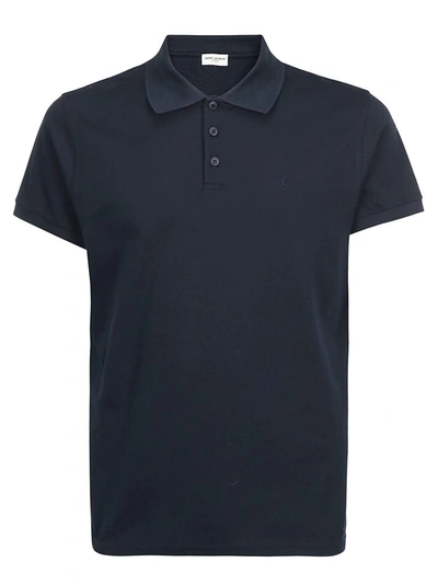 Shop Saint Laurent Buttoned Short In Navy