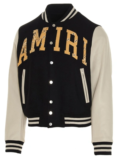 Shop Amiri Vintage Logo Appliqué Varsity Jacket In Multi