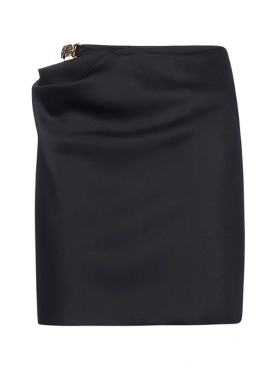 Shop Versace Medusa Detailed Skirt In Black