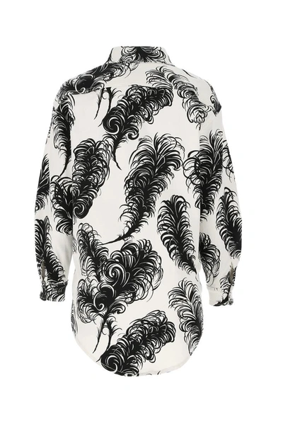 Shop Moschino Feather Printed Shirt In Multi