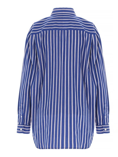 Shop Balenciaga Logo Striped Shirt In Multi