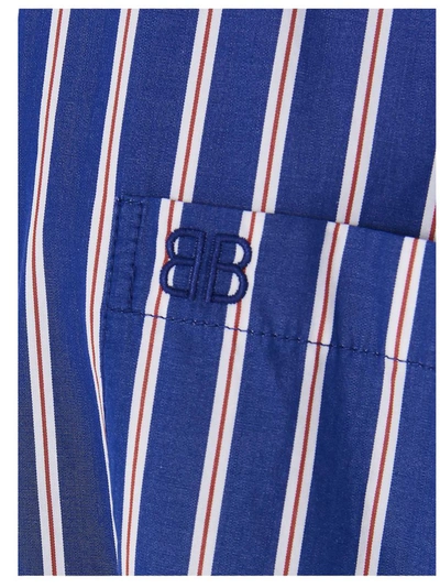 Shop Balenciaga Logo Striped Shirt In Multi