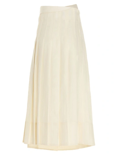 Shop Jacquemus La Jupe Plissée Skirt In Beige