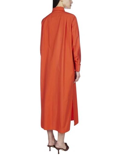 Shop Max Mara Odile Maxi Shirt Dress In Orange