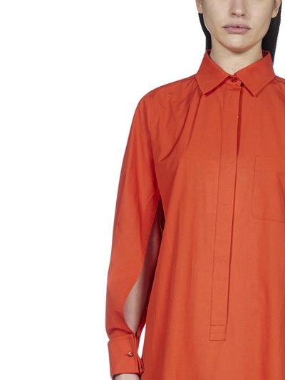 Shop Max Mara Odile Maxi Shirt Dress In Orange