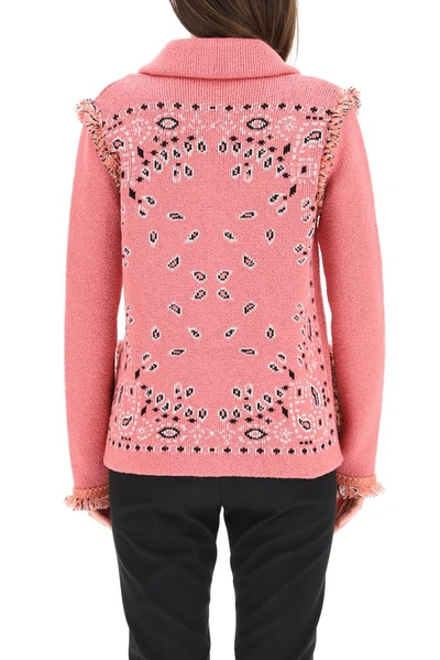 Shop Alanui Caravan Mood Cardigan In Pink