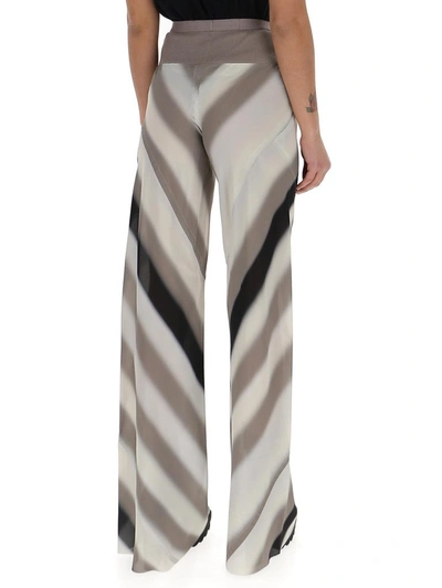 Shop Rick Owens Stripe Print Flared Pants In Multi