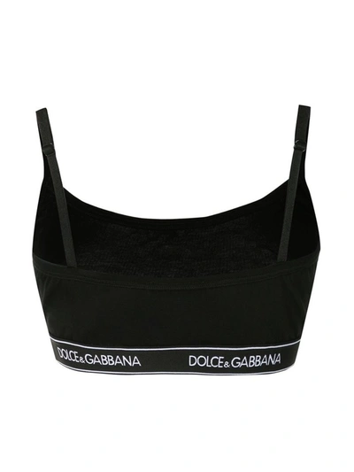 Shop Dolce & Gabbana Logo Intarsia Bra In Black