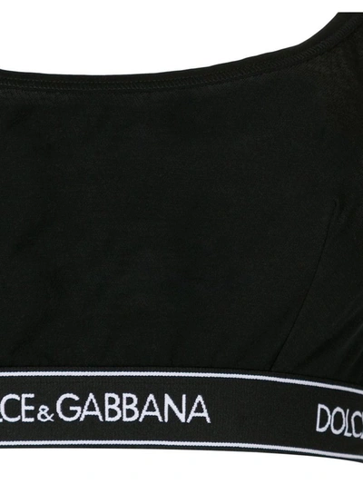 Shop Dolce & Gabbana Logo Intarsia Bra In Black