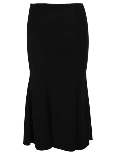 Shop Versace Cur Out Detail Flared Skirt In Black