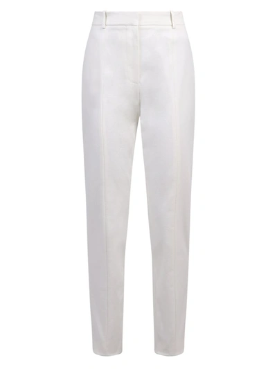 Shop Alexander Mcqueen High Rise Tapered Pants In White