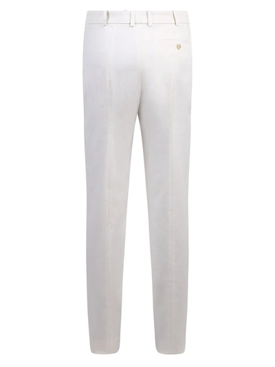 Shop Alexander Mcqueen High Rise Tapered Pants In White