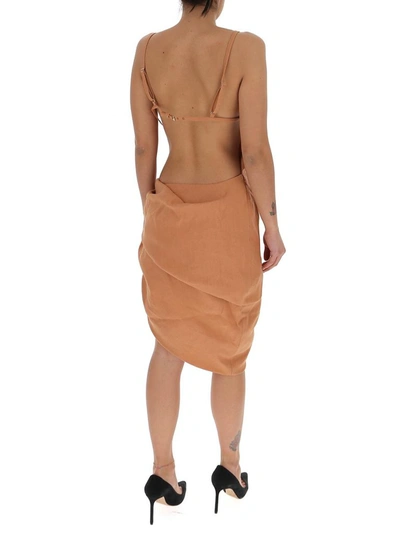 Shop Jacquemus La Robe Saudade Mini Dress In Brown