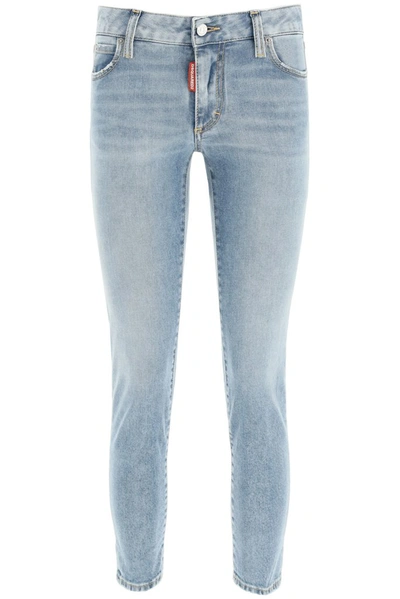 Shop Dsquared2 Cropped Skinny Leg Jeans In Blue