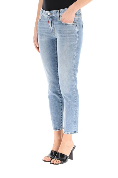 Shop Dsquared2 Cropped Skinny Leg Jeans In Blue