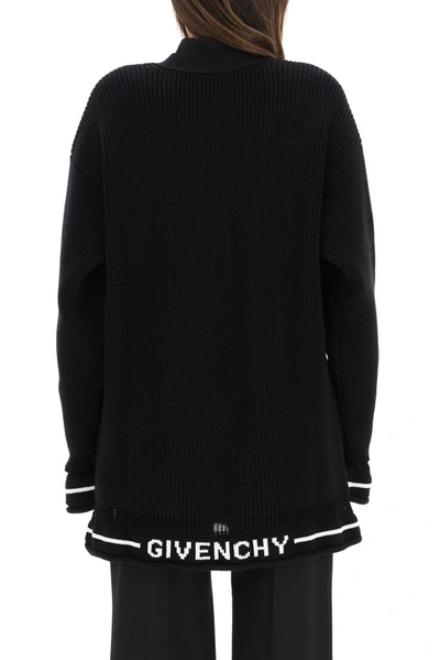 Shop Givenchy Logo Intarsia Zip In Black