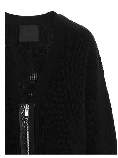 Shop Givenchy Logo Intarsia Zip In Black