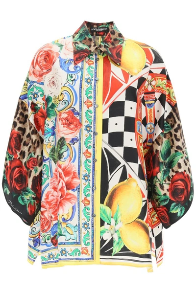 Shop Dolce & Gabbana Patchwork Print Shirt In Multi