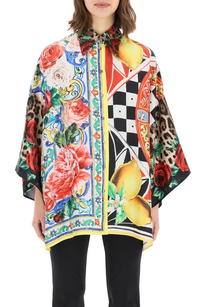 Shop Dolce & Gabbana Patchwork Print Shirt In Multi