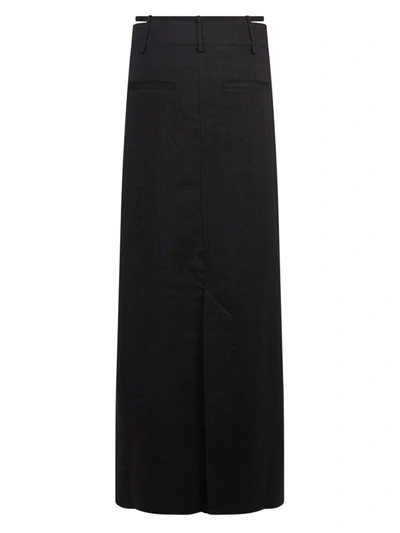 Shop Jacquemus La Jupe Terraio Maxi Skirt In Black