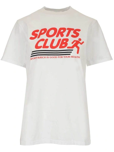 Shop Sporty And Rich Sporty & Rich Slogan Print Crewneck T In White
