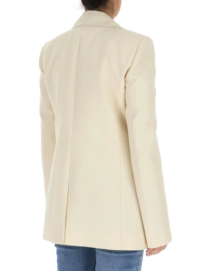 Shop Givenchy Drapé Collar Jacket In Beige